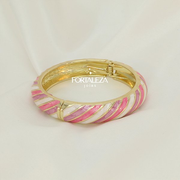Bracelete Esmaltado Banhado a Ouro 18k