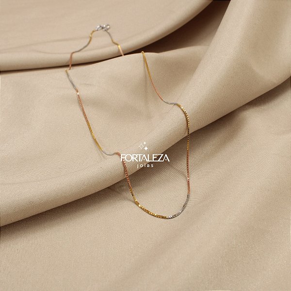 Corrente Veneziana em Prata 925 Banhado a Ouro 18k