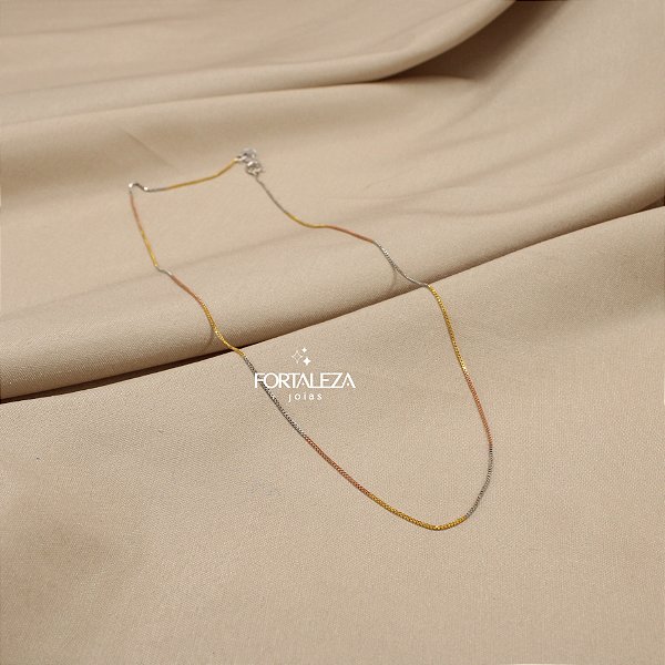 Corrente Veneziana em Prata 925 Banhado a Ouro 18k