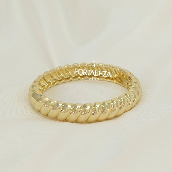 Bracelete Texturizado Banhado a Ouro 18k