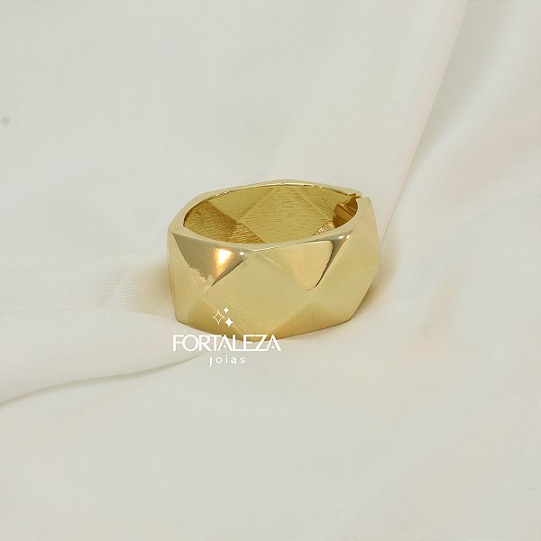 Bracelete Facetado Banhado a Ouro 18k