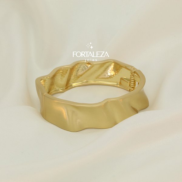 Bracelete Orgânico Acetinado Banhado a Ouro 18k