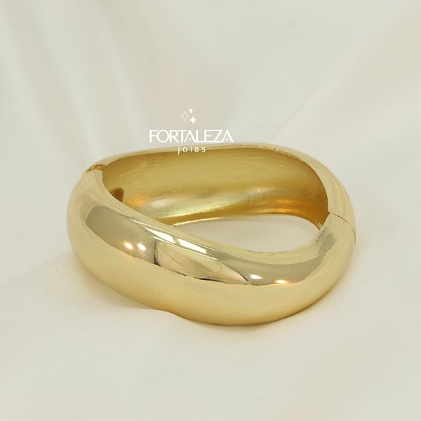 Bracelete Polido Banhado a Ouro 18k