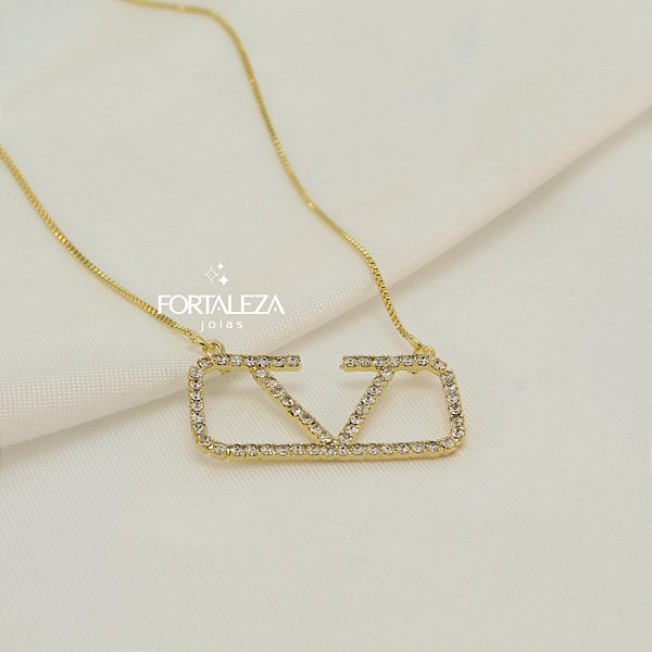 Gargantilha Inspiração Valentino Banhado a Ouro 18k