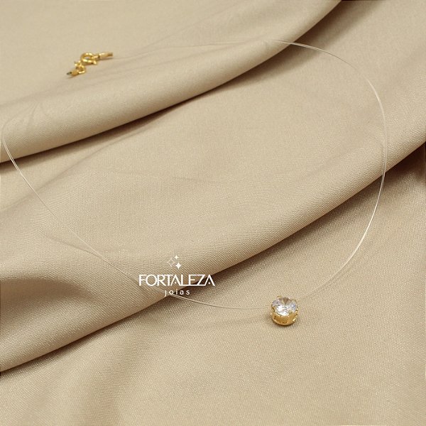 Choker Ponto de Luz com Zircônia Cristal Banhado a Ouro 18k