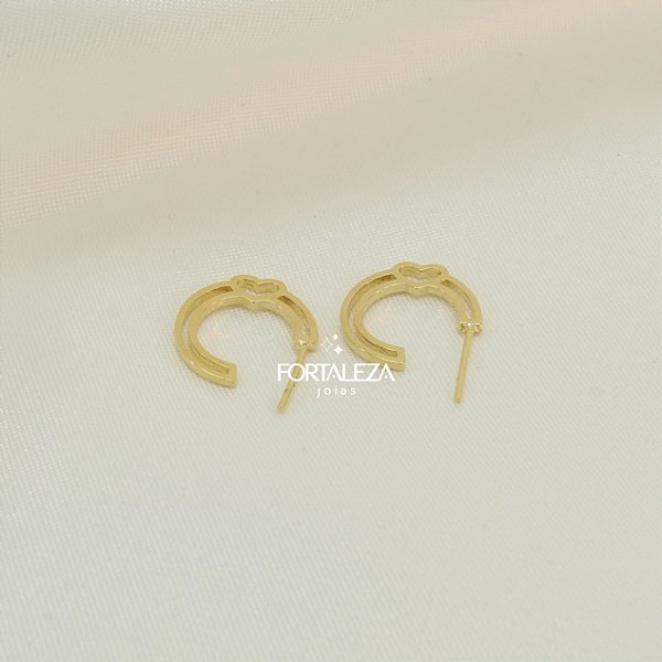 Brinco Argola com Design Vazado Banhado a Ouro 18k