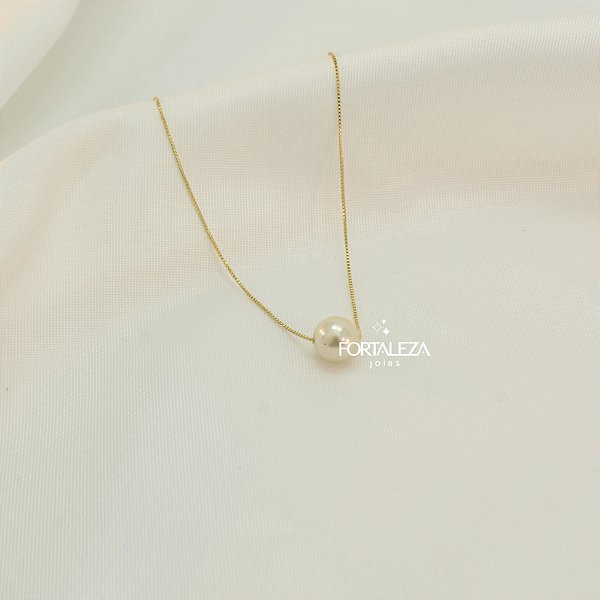 Gargantilha com Detalhe de Pérola Banhado a Ouro 18k
