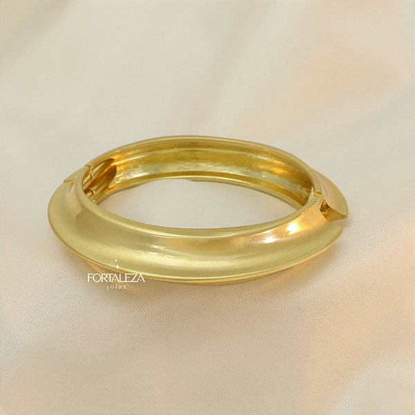 Bracelete Disco com Acabamento Acetinado Banhado a Ouro 18k