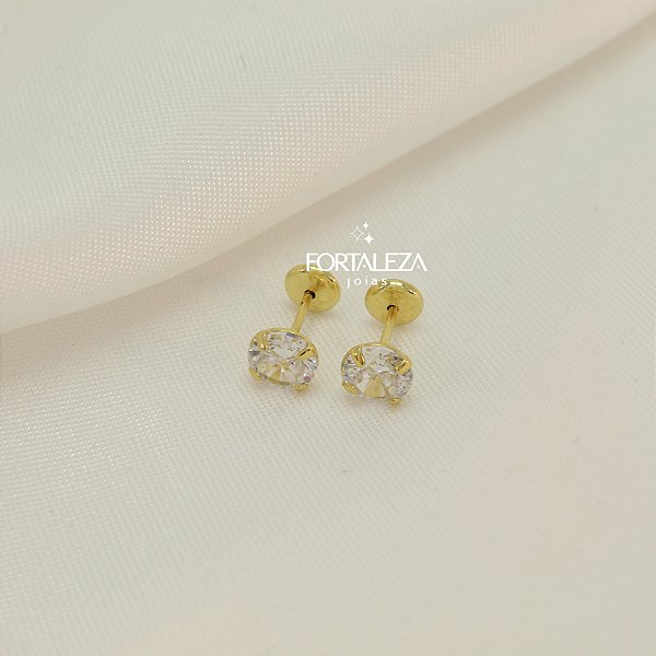 Brinco Ponto de Luz Banhado a Ouro 18k