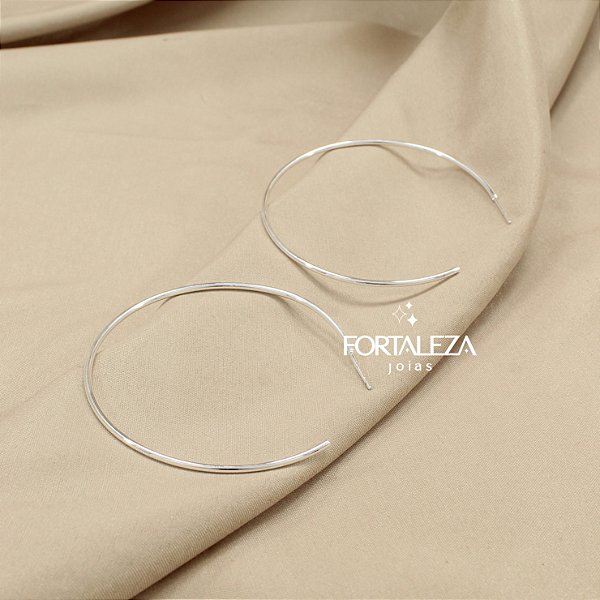 Brinco Argola Média Banhado a Prata