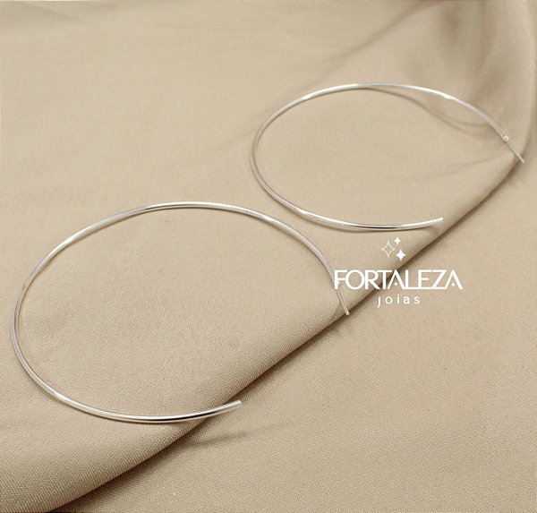 Brinco Argola Aro Liso Banhado a Prata