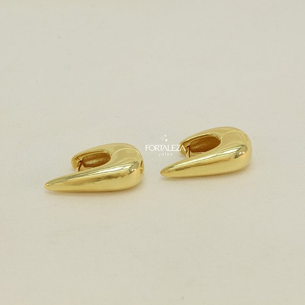 Brinco Argola Maressa Gota Banhado a Ouro 18k