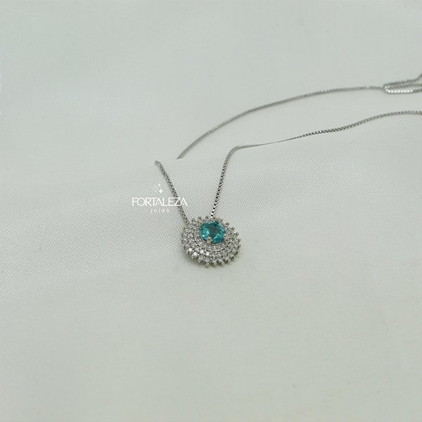 Gargantilha Clássica Cravejada com Zircônia Cristal Banhado a Ouro Branco