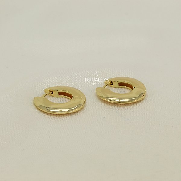 Brinco Argola Larga Banhado a Ouro 18k