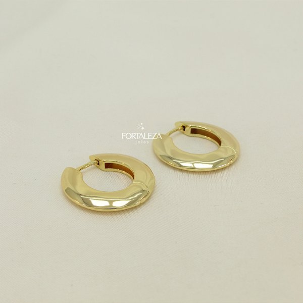 Brinco Argola Articulada Banhado a Ouro 18k