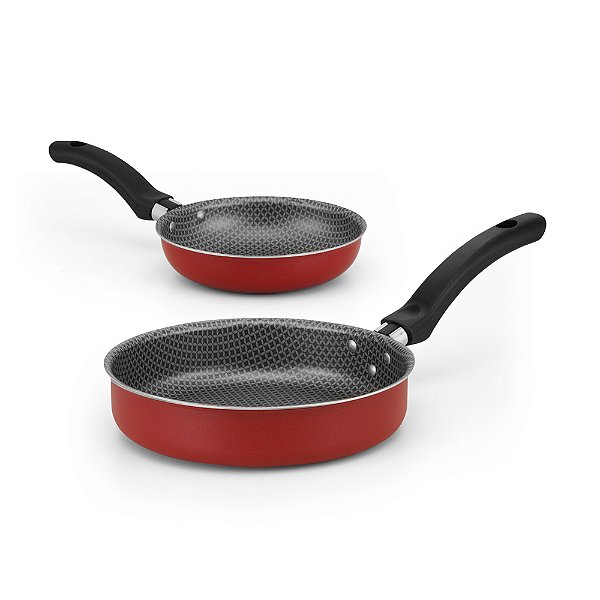 Kit Enjoy Frigideira Antiaderente 20 e Frigideira Ovo 14 Vermelho