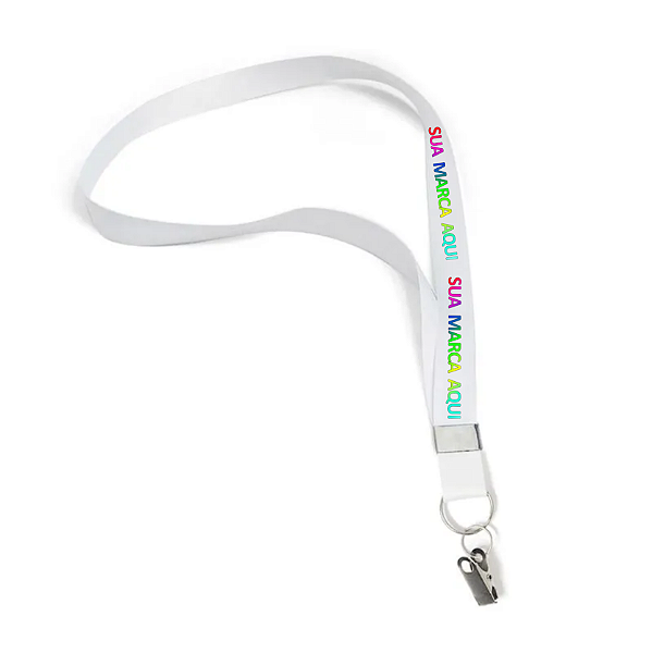 Kit 10 Unidades do Cordão de Pescoço Personalizado Com Prendedor Jacaré