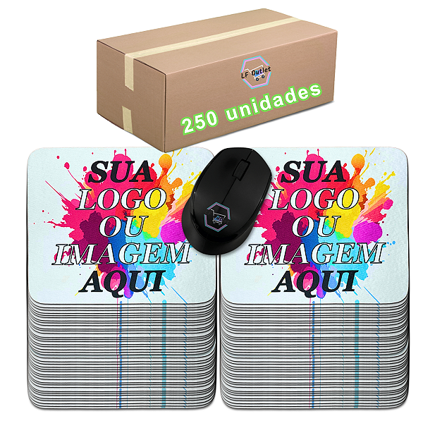 Kit 250 Mouse Pads Personalizados Com Sua Arte/foto - Mousepad