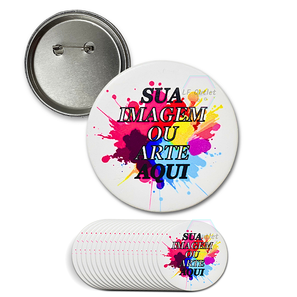 Kit 20 Bottons / Broches Personalizados Sua Foto, Logo ou Imagem