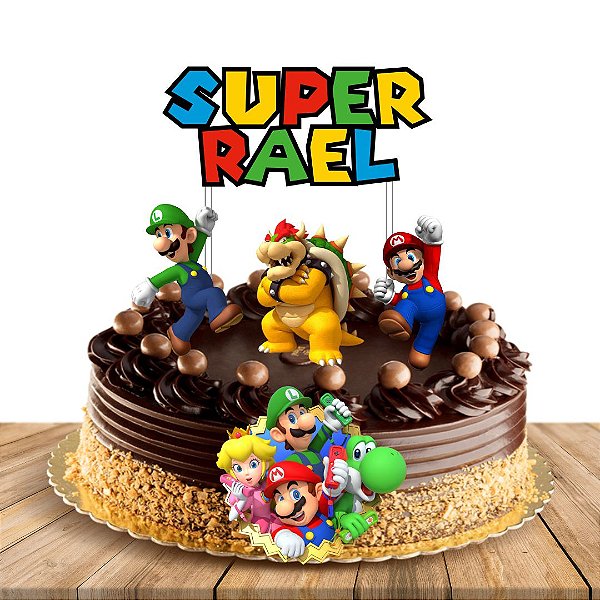 Topo de Bolo personalizado Super Mario