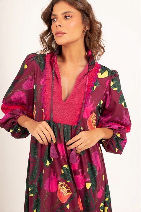 Vestido Emanuelle  mangas estampado