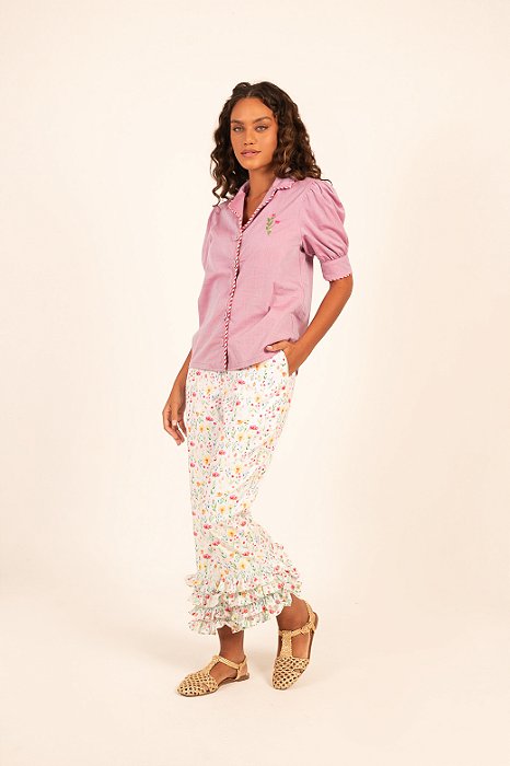 Calça babadinhos Lilly off white