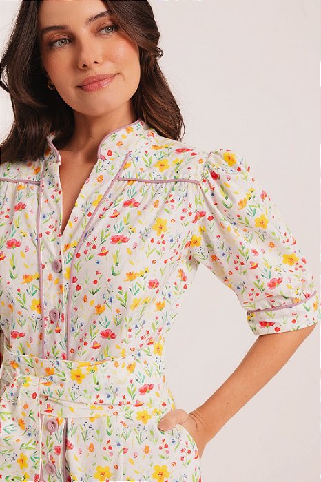 Chemise algodão Lilly manga curta branco