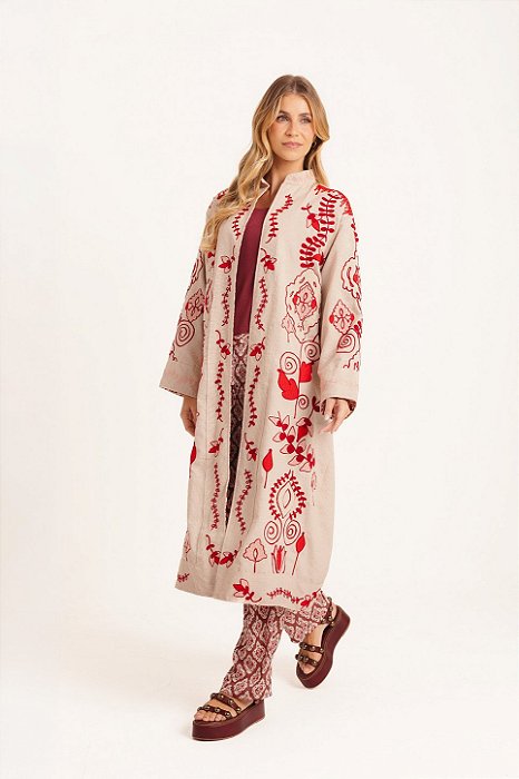 Máxi Kimono bordado Maria Laura