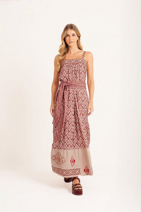 Vestido alcinhas Maria Laura bordado