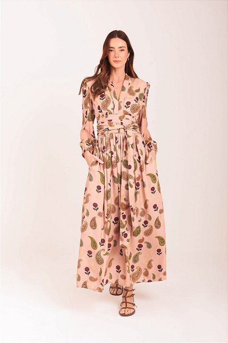 VESTIDO GUADALUPE ROSÉ DECOTE V
