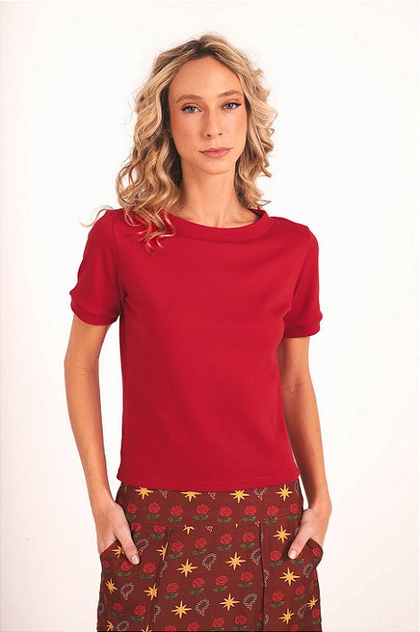 Blusa malha vermelha