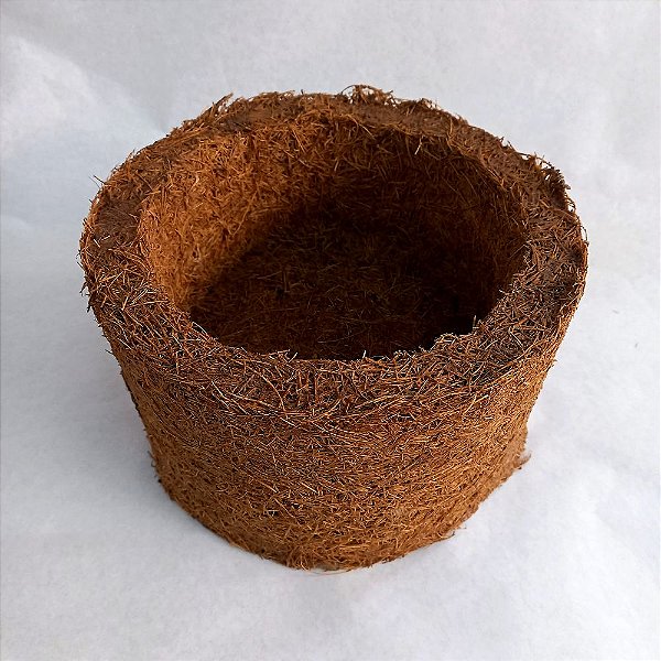 Vaso redondo de fibra de Babaçu - 19cm