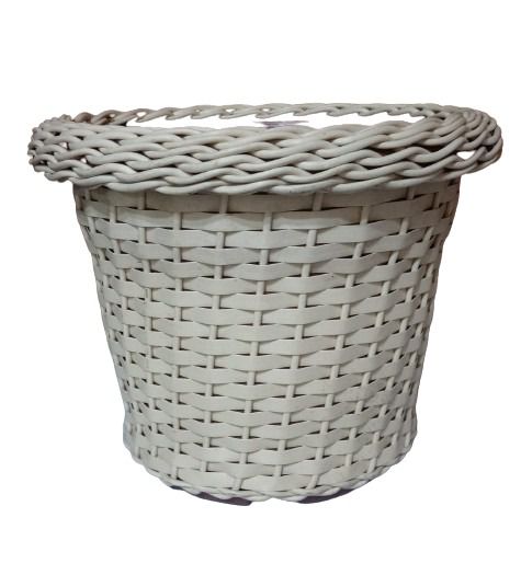 Vaso de Fibra Sintética Flores e Plantas Cor: Creme