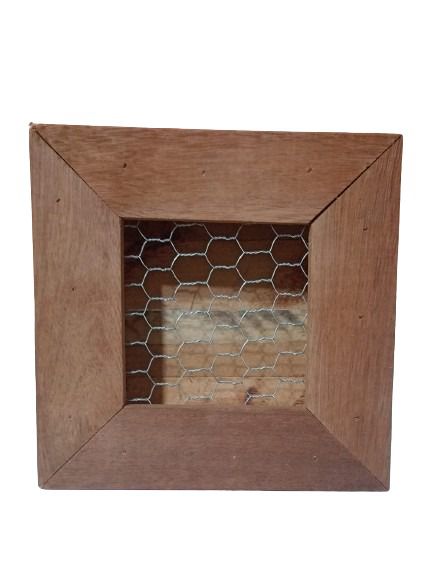 Moldura quadrada de madeira para quadro vivo 17cm x 17cm
