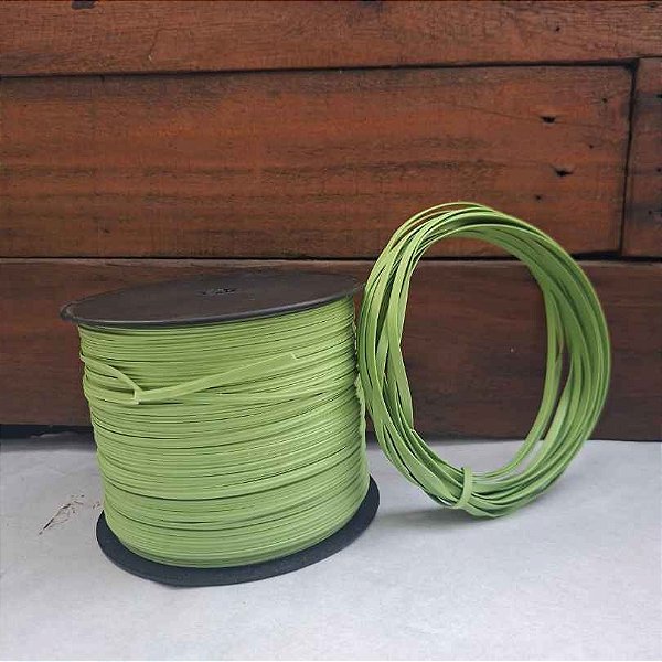 Arame Plastificado Fio Simples Carretel 1300g - Cor Verde