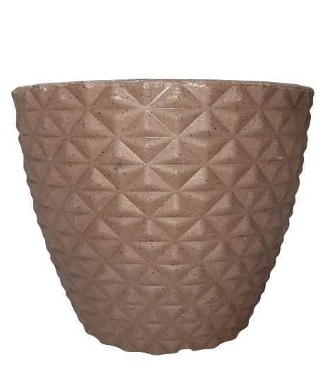 Vaso Bojo Redondo Diamante - Marrom 23cm