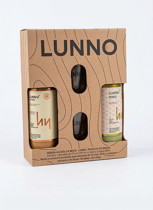 Kit Lunno Cream Pistache E Doce De Leite 375ml + Copos 60ml