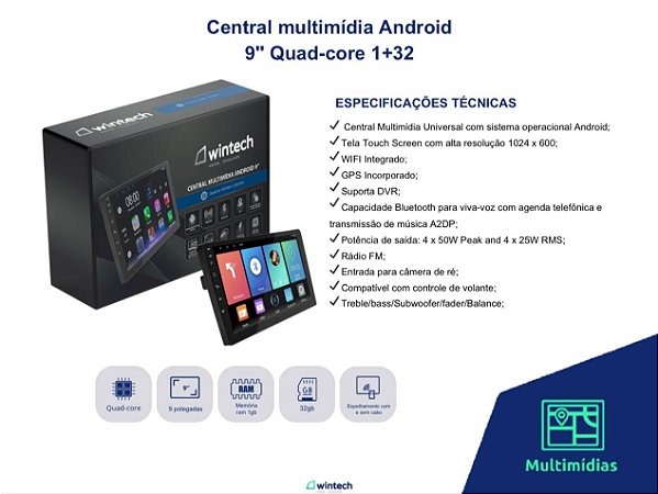Quadcore / Tela de 7″ / Memória RAM 1 e ROM 16