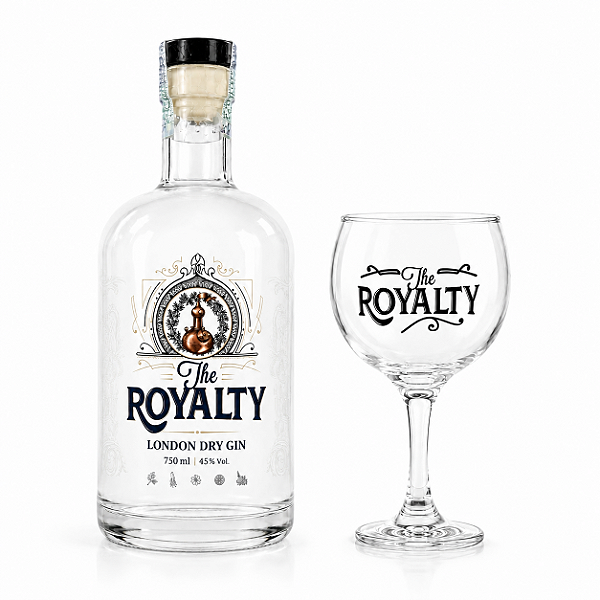 London Dry The Royalty - 750ml + Taça de Vidro
