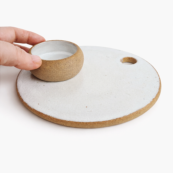 Kit tábua de frios 16cm e mini bowl temperinho 20ml