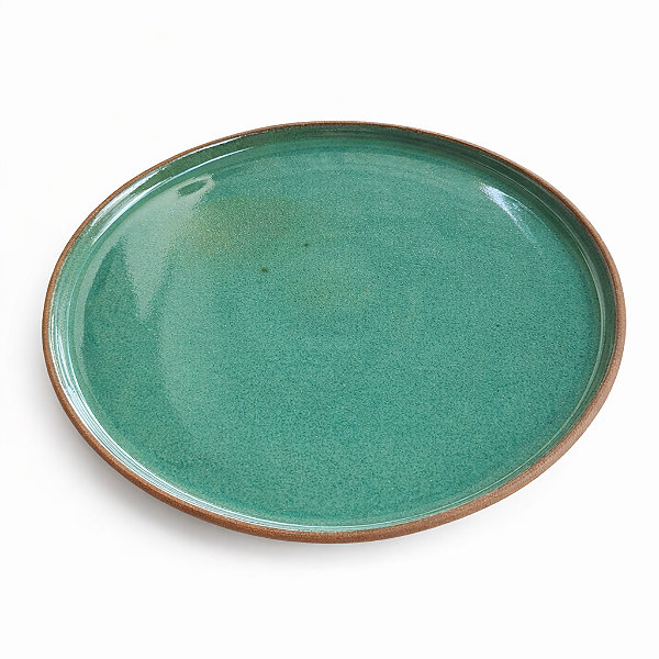 Prato reto 22cm verde pântano