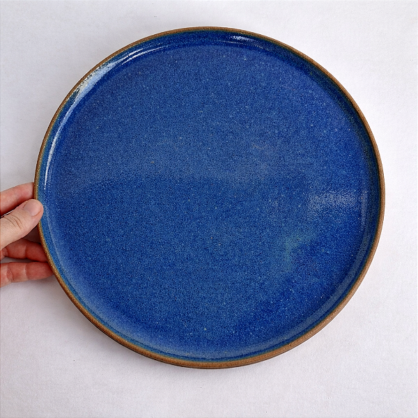 Prato reto Azul 28cm de diâmetro