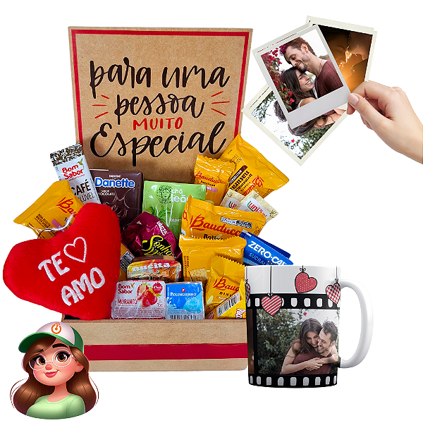 Cesta com Foto na Caneca