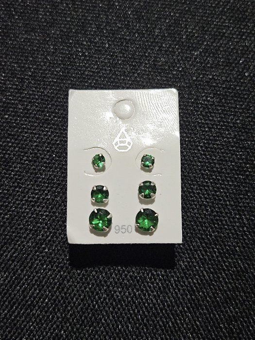 Trio brincos esmeralda