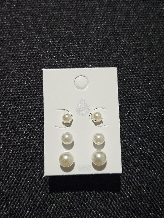 Trio de brincos pérolas
