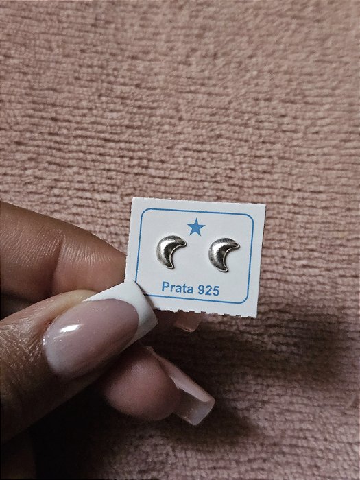 Brinco lua - prata 925
