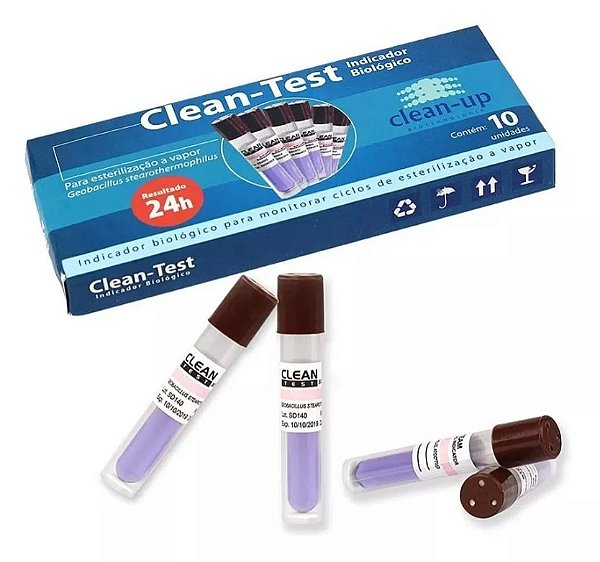 INDICADOR BIOLÓGICO CLEAN-TEST - CLEAN-UP 100 AMPOLAS (10 cxs)