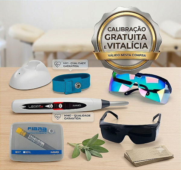 Laser Duo MMO Laser terapêutico Odontológico + Pulseira Ilib + Kit Fibras