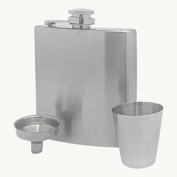 Cantil em Inox Porta Bebidas de Bolso 180ML - AG8817