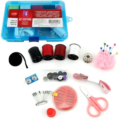 Kit Costura 50 Peças com Organizador - BEE1011